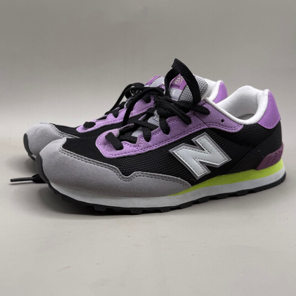 New Balance 515 Sneaker Kids 5 Casual Retro Mesh Suede Black Purple GC515WH1